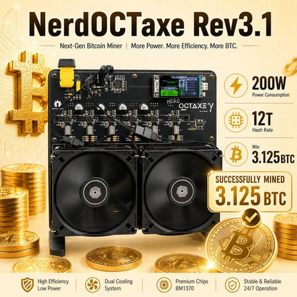 Nerdoctaxe Rev3.1 Home Crypto Miner 12Th/s