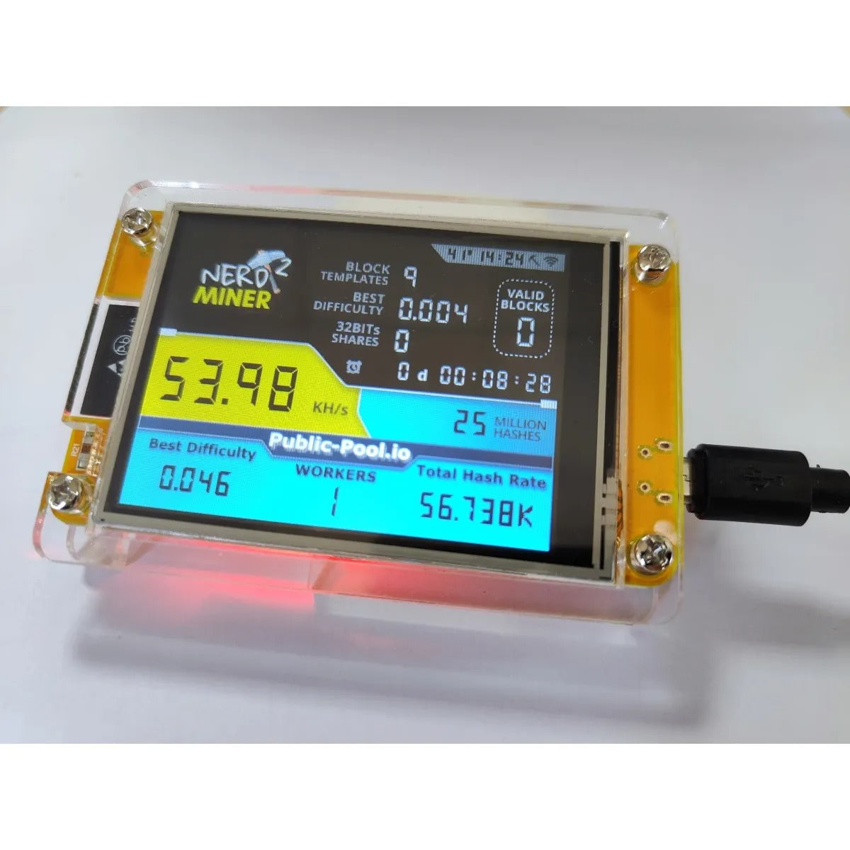NerdMiner V2 Compact Bitcoin Miner 2.8"