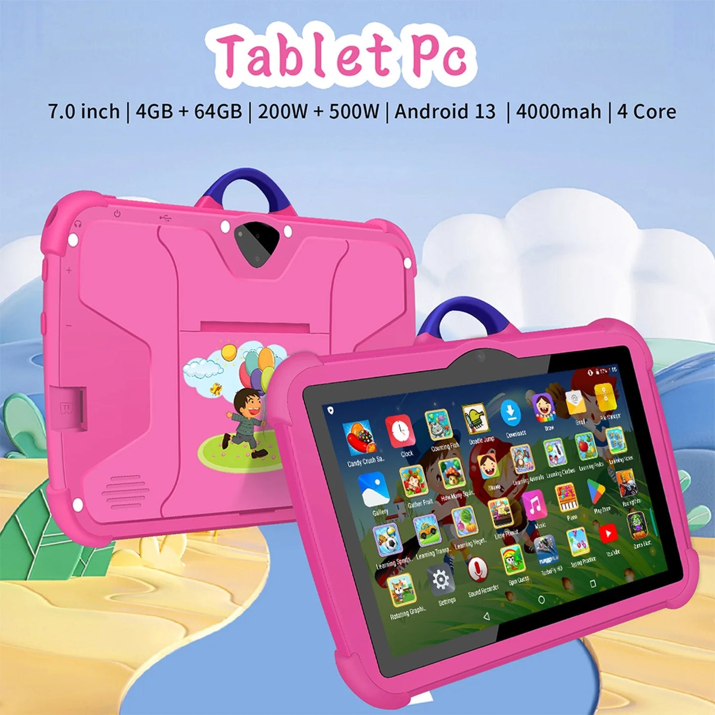 7" Kids Tablet Android 13 4GB 64GB